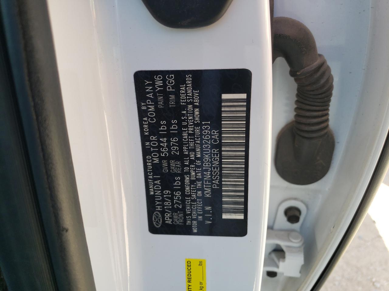 Photo 10 from auction – 2019 GENESIS G80 BASE with VIN KMTFN4JB9KU326931