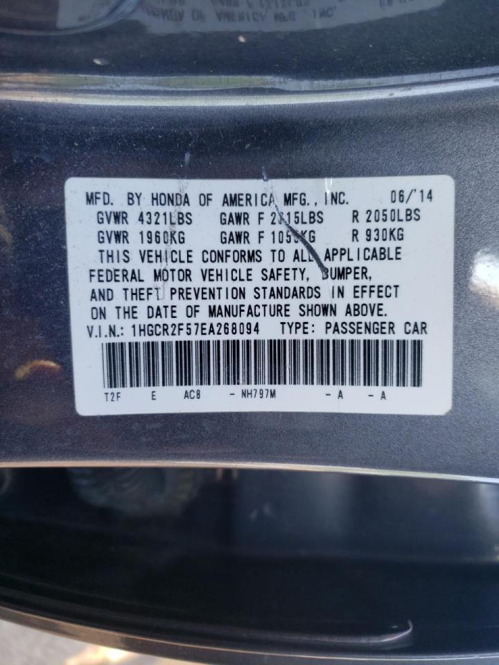Photo 10 from auction – 2014 HONDA ACCORD SPO with VIN 1HGCR2F57EA268094