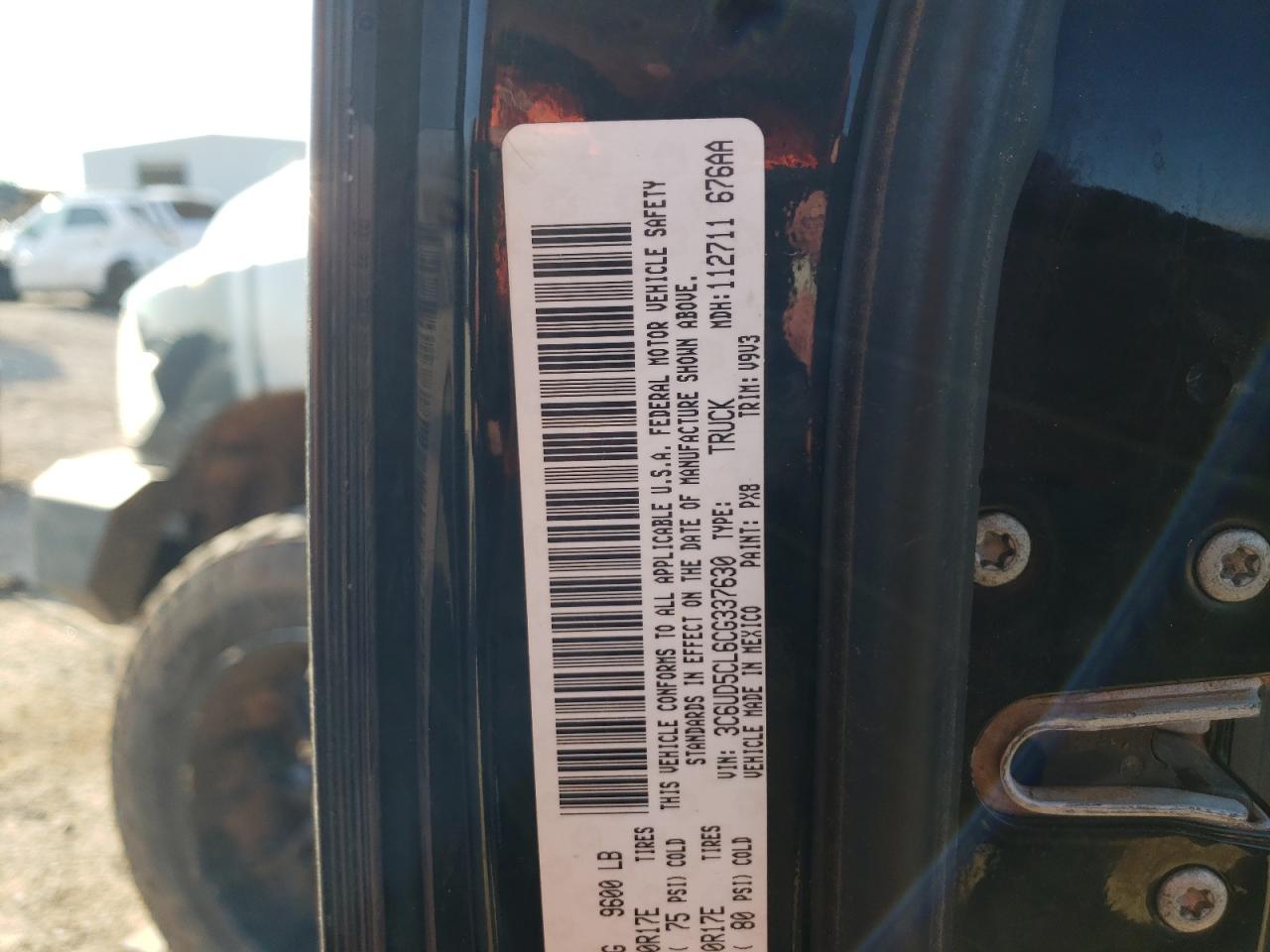 Photo 10 from auction – 2012 DODGE RAM 2500 S with VIN 3C6UD5CL6CG337630
