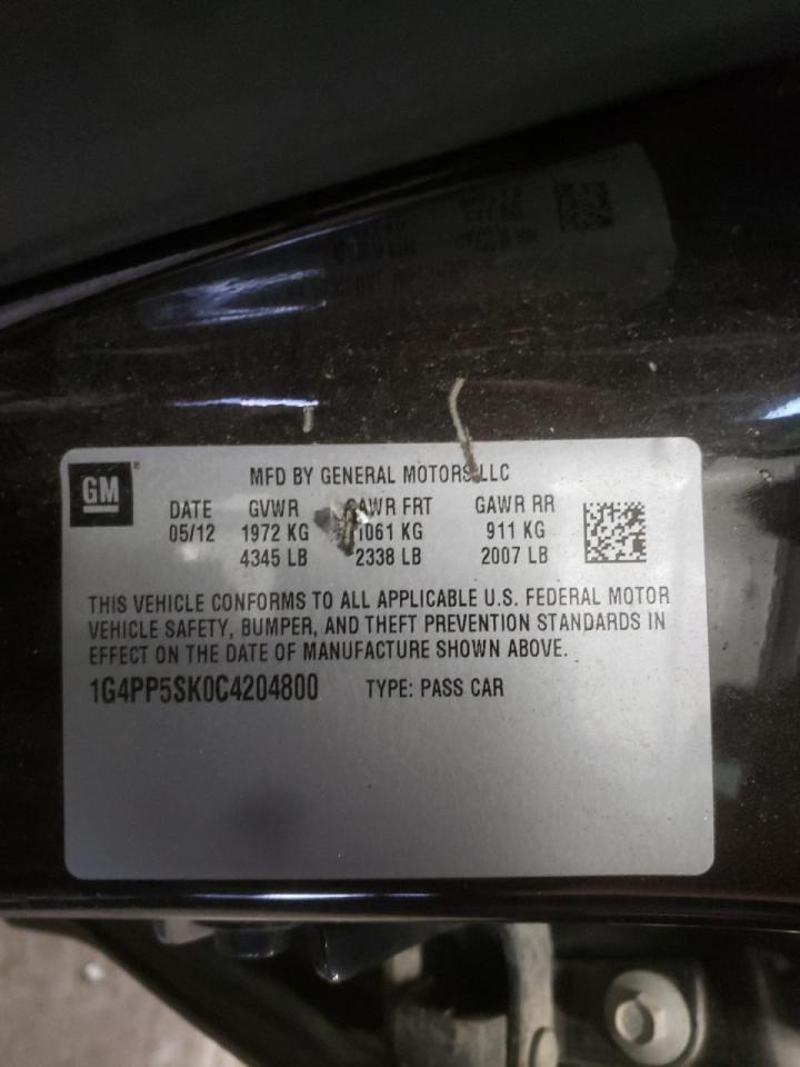 Photo 10 from auction – 2012 BUICK VERANO with VIN 1G4PP5SK0C4204800