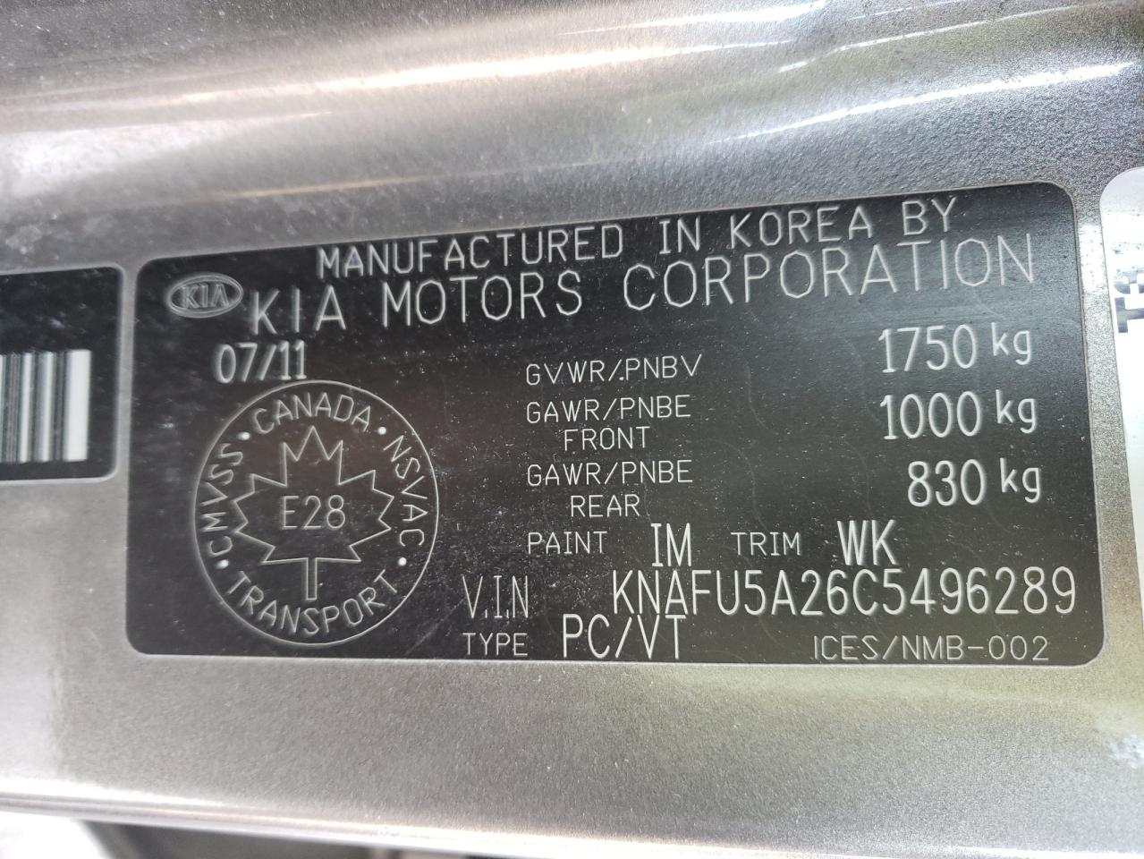 Zdjęcie 10 z aukcji – 2012 KIA FORTE EX z VIN KNAFU5A26C5496289