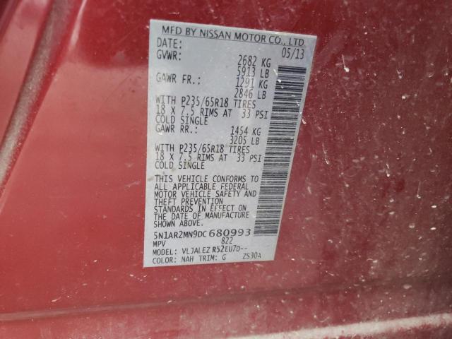 Photo 10 from auction – 2013 NISSAN PATHFINDER with VIN 5N1AR2MN9DC680993