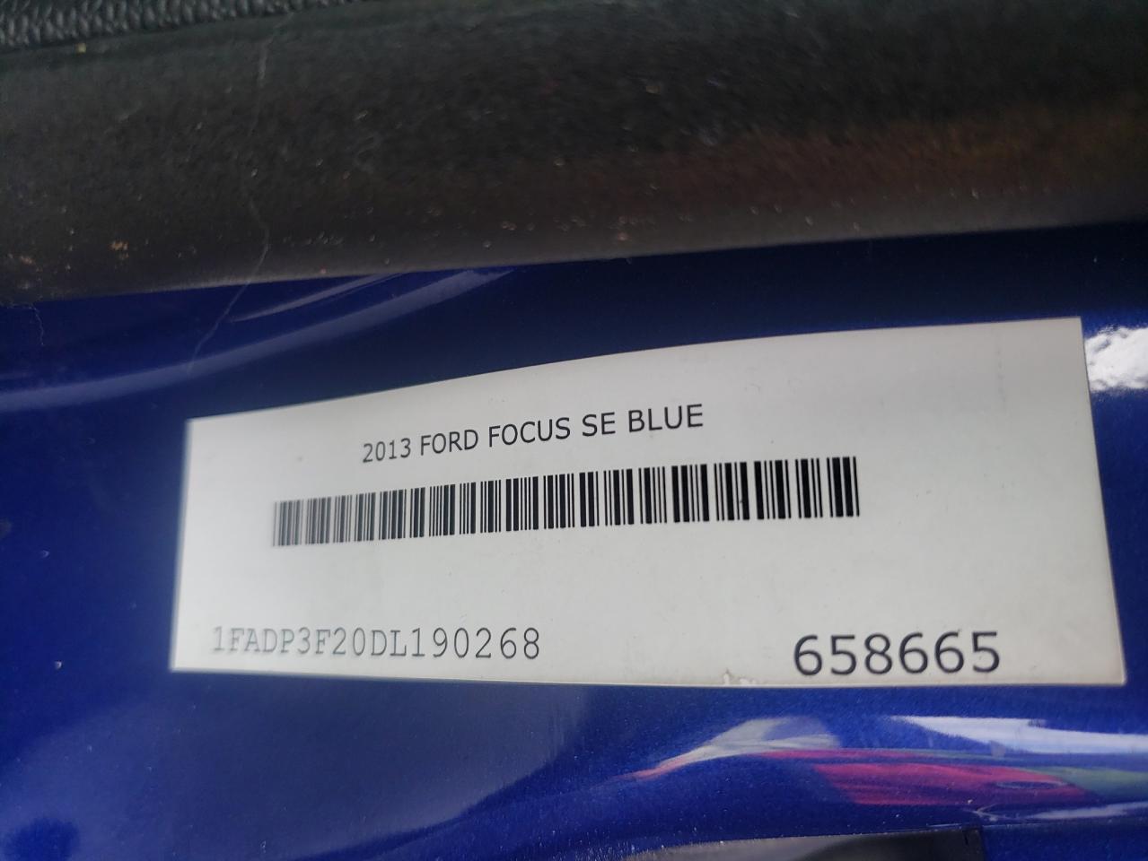Photo 10 from auction – 2013 FORD FOCUS SE with VIN 1FADP3F20DL190268