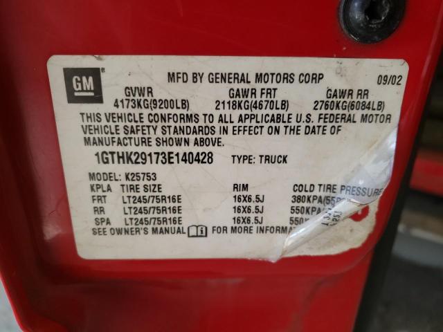 Photo 10 from auction – 2003 GMC SIERRA K25 with VIN 1GTHK29173E140428