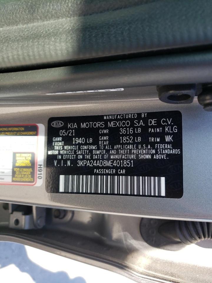 Photo 10 from auction – 2021 KIA RIO with VIN 3KPA24AD8ME401851