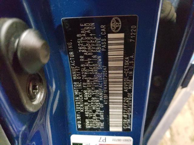 Photo 10 from auction – 2017 TOYOTA CAMRY LE with VIN 4T1BF1FK4HU730547