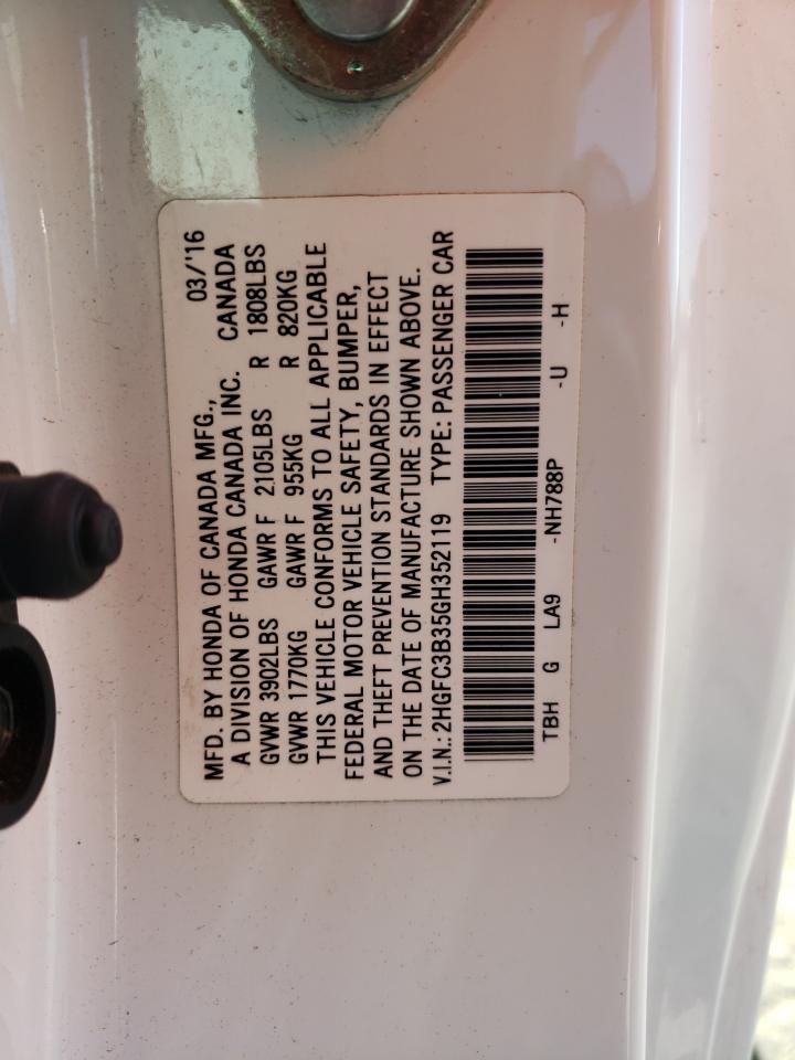 Photo 10 from auction – 2016 HONDA CIVIC EX with VIN 2HGFC3B35GH352119