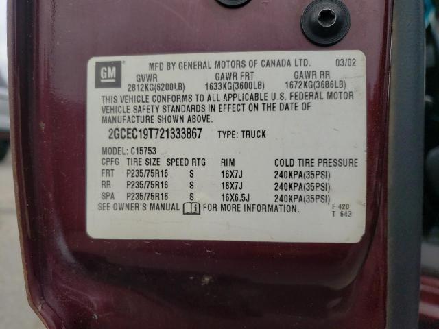 Photo 10 from auction – 2002 CHEVROLET silverado with VIN 2GCEC19T721333867
