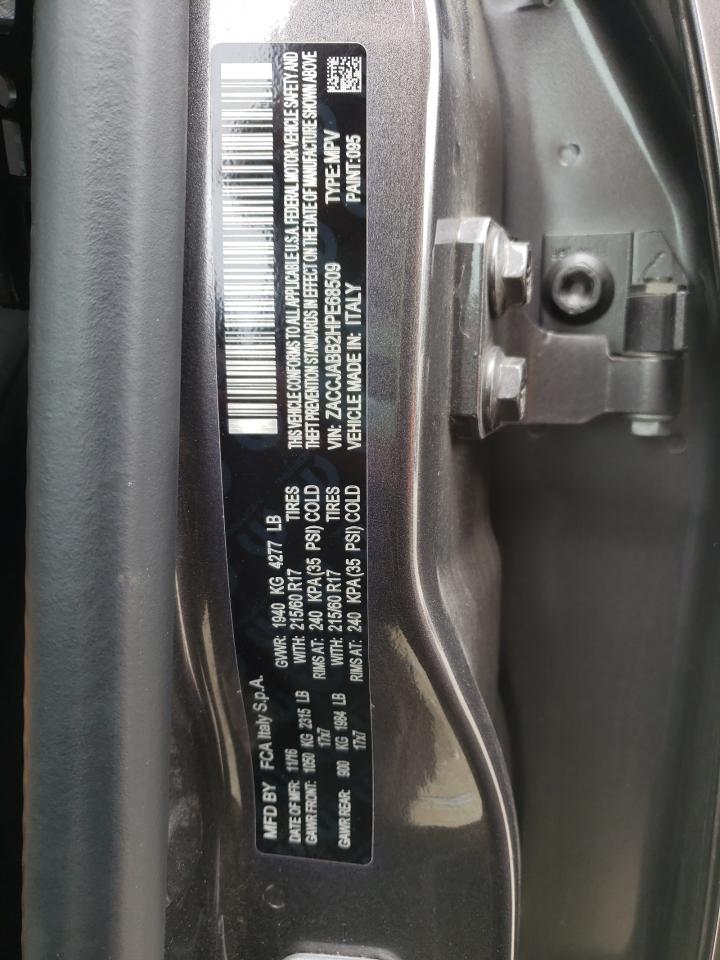 Photo 10 from auction – 2017 JEEP RENEGADE L with VIN ZACCJABB2HPE68509
