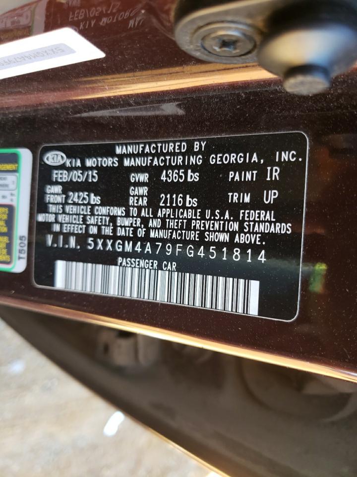 Photo 10 from auction – 2015 KIA OPTIMA LX with VIN 5XXGM4A79FG451814