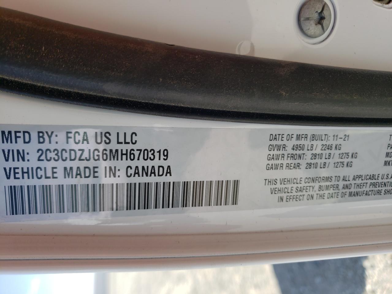 Photo 10 from auction – 2021 DODGE CHALLENGER with VIN 2C3CDZJG6MH670319