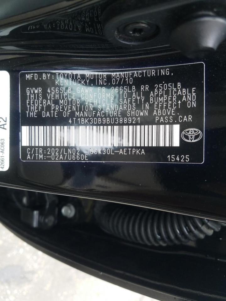 Photo 10 from auction – 2011 TOYOTA AVALON BAS with VIN 4T1BK3DB9BU388921