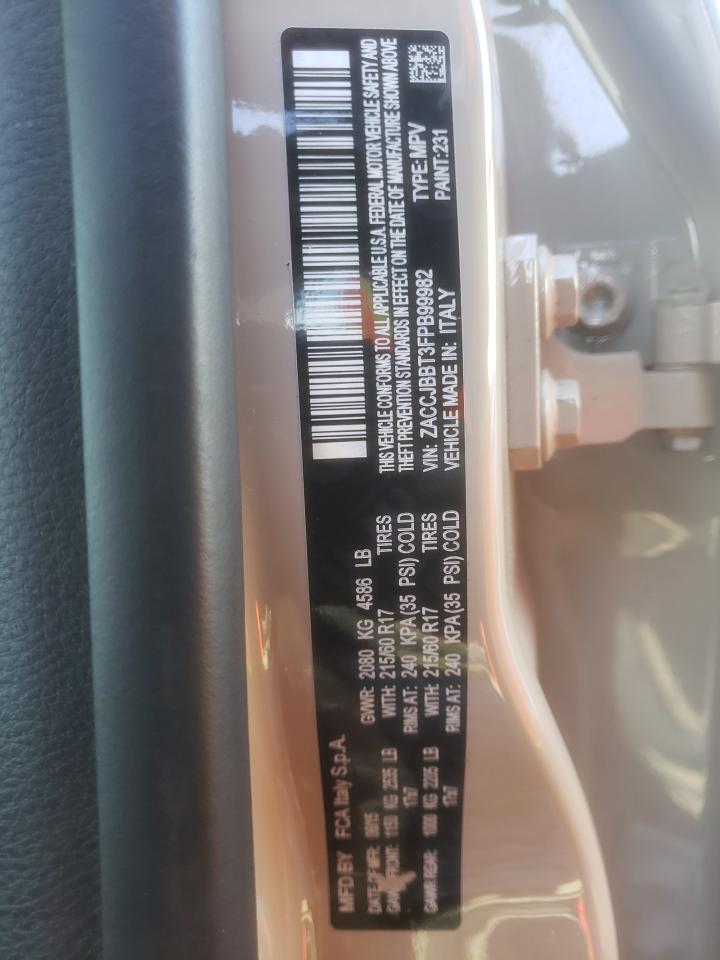 Photo 10 from auction – 2015 JEEP RENEGADE L with VIN ZACCJBBT3FPB99982