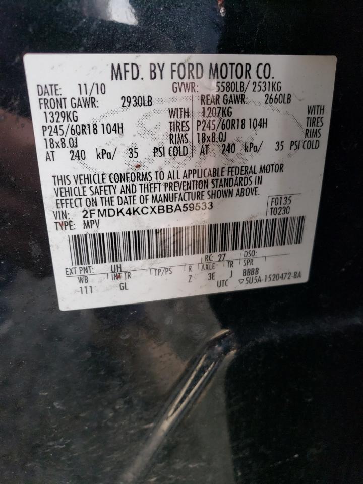Photo 10 from auction – 2011 FORD EDGE LIMIT with VIN 2FMDK4KCXBBA59533