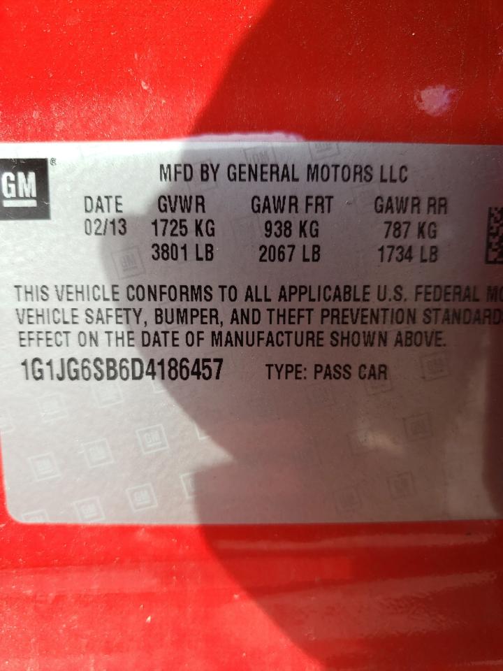Photo 10 from auction – 2013 CHEVROLET SONIC RS with VIN 1G1JG6SB6D4186457