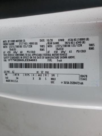 Photo 10 from auction – 2020 FORD F250 SUPER with VIN 1FT7W2B60LEE84883