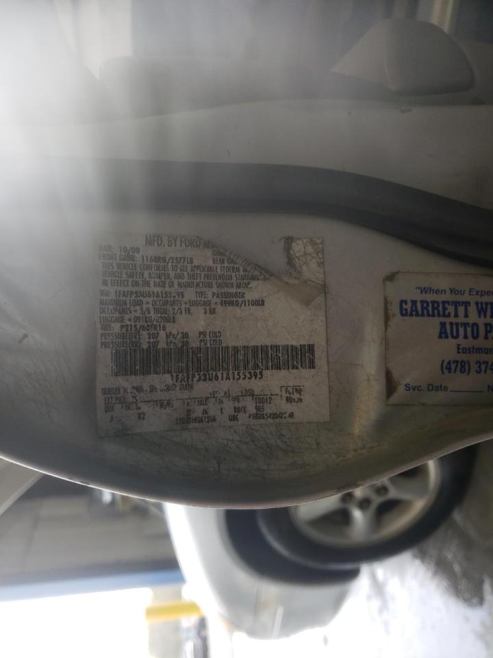 Photo 10 from auction – 2001 FORD TAURUS SE with VIN 1FAFP53U61A155395