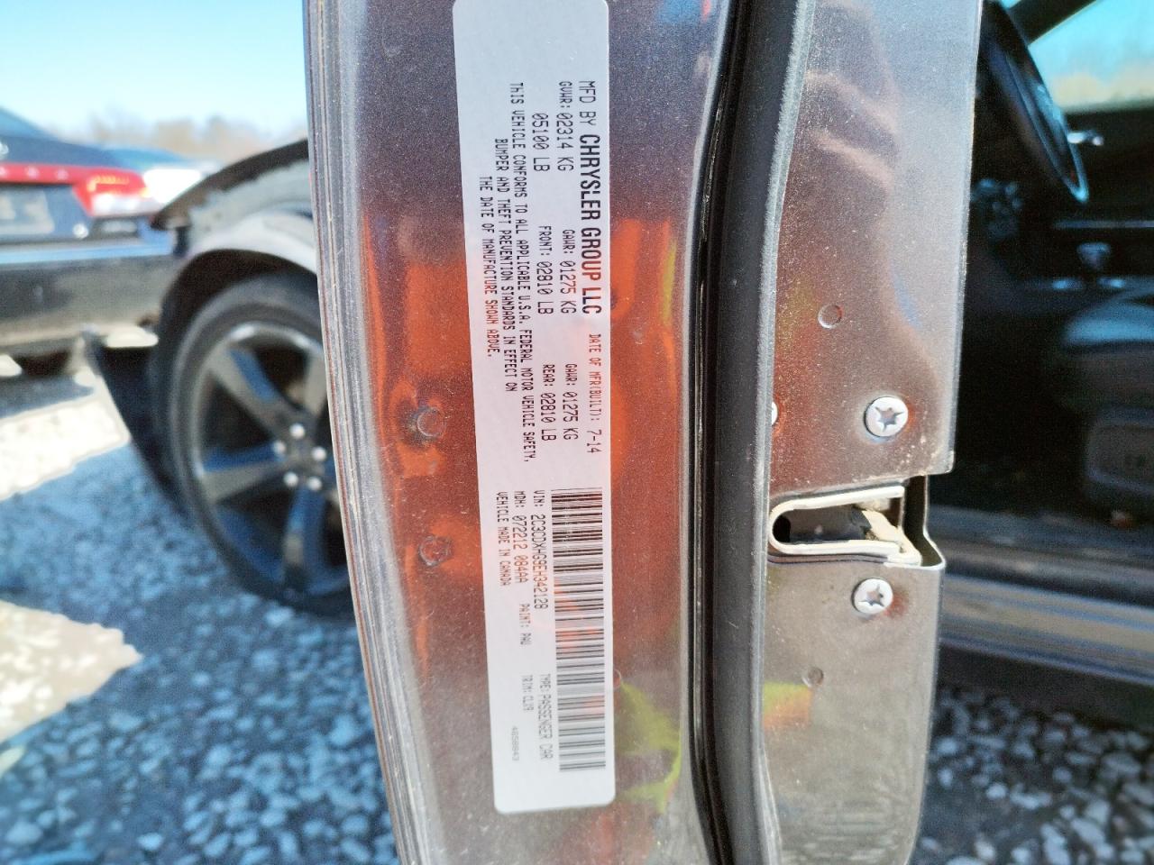 Photo 10 from auction – 2014 DODGE CHARGER SX with VIN 2C3CDXHG9EH342128