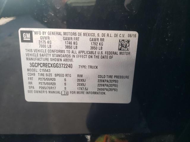 Photo 10 from auction – 2016 CHEVROLET SILVERADO with VIN 3GCPCRECXGG372240
