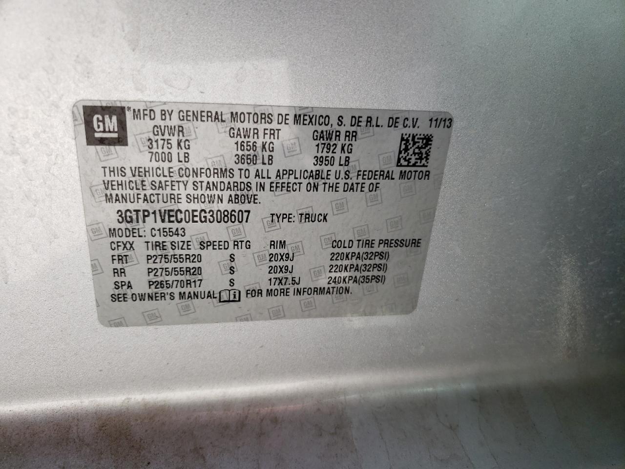 Photo 10 from auction – 2014 GMC SIERRA C15 with VIN 3GTP1VEC0EG308607