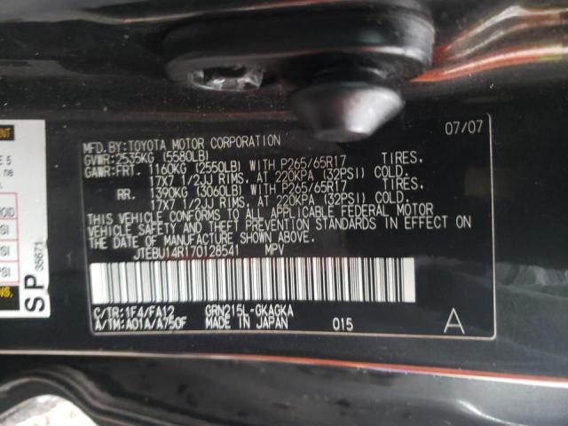 Photo 10 from auction – 2007 TOYOTA 4RUNNER SR with VIN JTEBU14R170128541