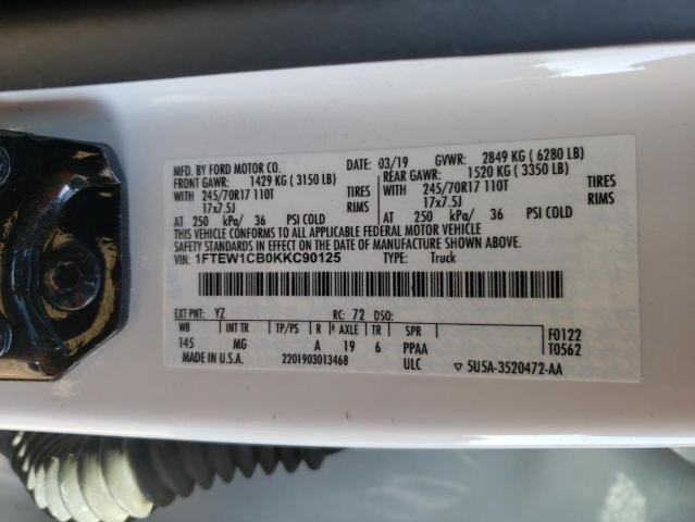 Photo 10 from auction – 2019 FORD F150 SUPER with VIN 1FTEW1CB0KKC90125