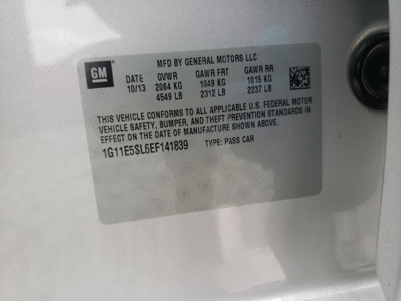 Photo 10 from auction – 2014 CHEVROLET MALIBU 2LT with VIN 1G11E5SL6EF141839
