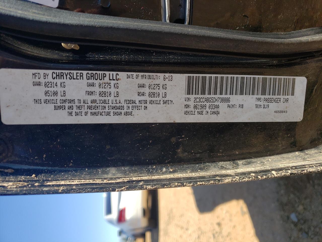 Photo 10 from auction – 2013 CHRYSLER 300 S with VIN 2C3CCABG5DH738886