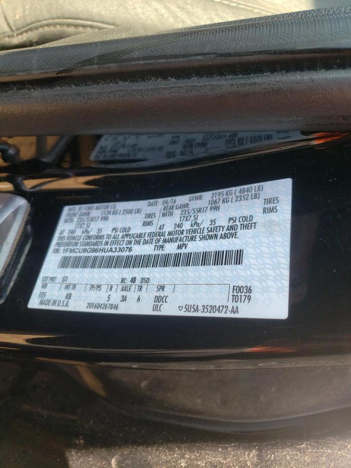 Photo 10 from auction – 2017 FORD ESCAPE SE with VIN 1FMCU9G96HUA33076