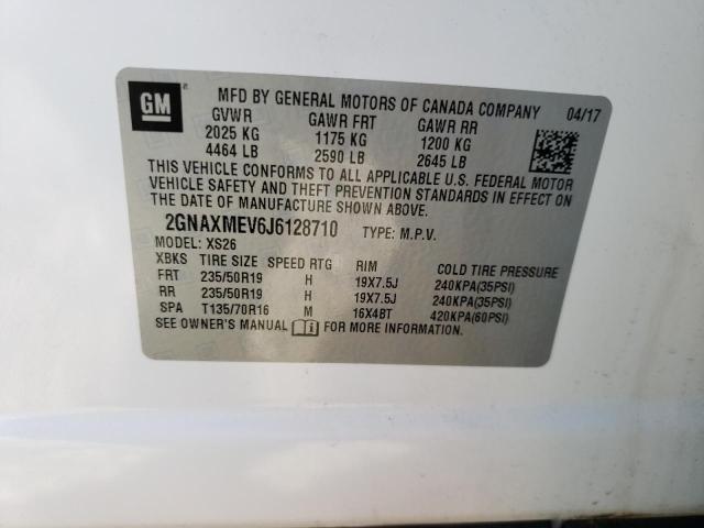 Photo 10 from auction – 2018 CHEVROLET EQUINOX PR with VIN 2GNAXMEV6J6128710