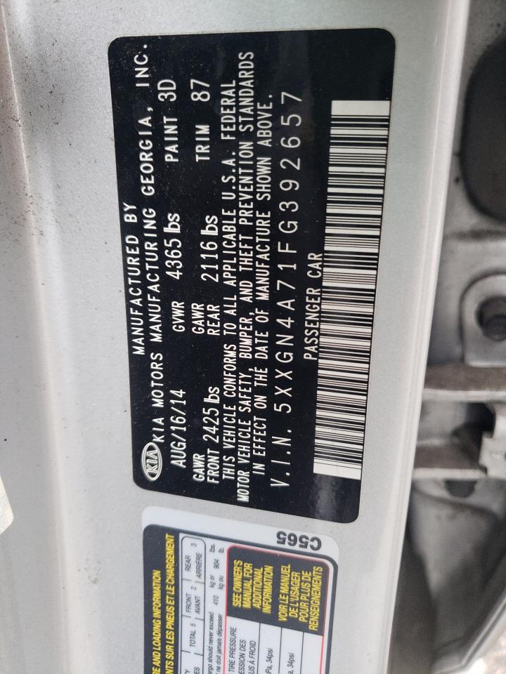 Foto 10 de la subasta – 2015 KIA OPTIMA EX con VIN 5XXGN4A71FG392657