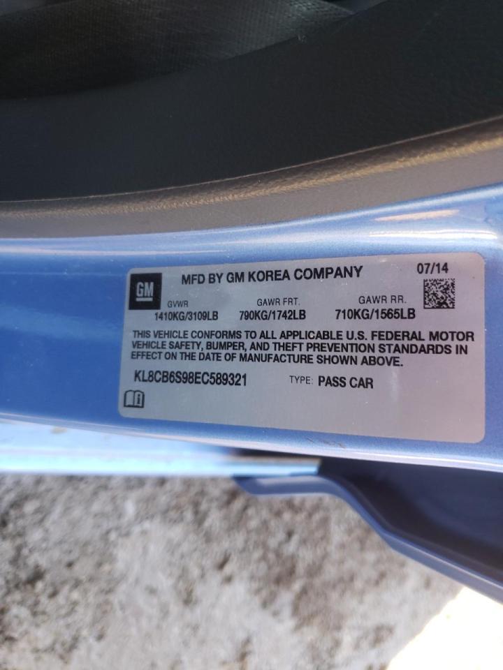 Photo 10 from auction – 2014 CHEVROLET SPARK LS with VIN KL8CB6S98EC589321