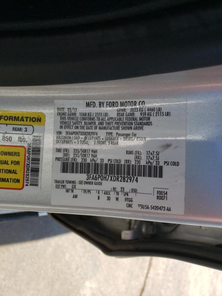 Photo 10 from auction – 2013 FORD FUSION SE with VIN 3FA6P0H7XDR282974