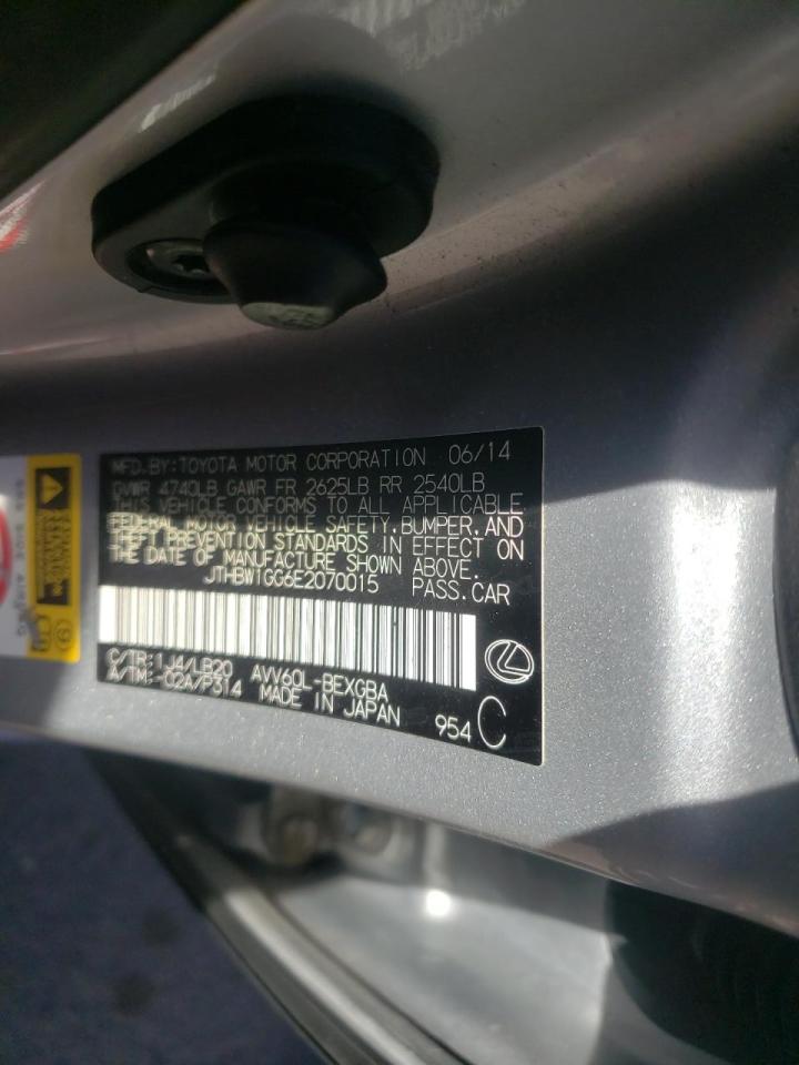 Photo 10 from auction – 2014 LEXUS ES 300H with VIN JTHBW1GG6E2070015