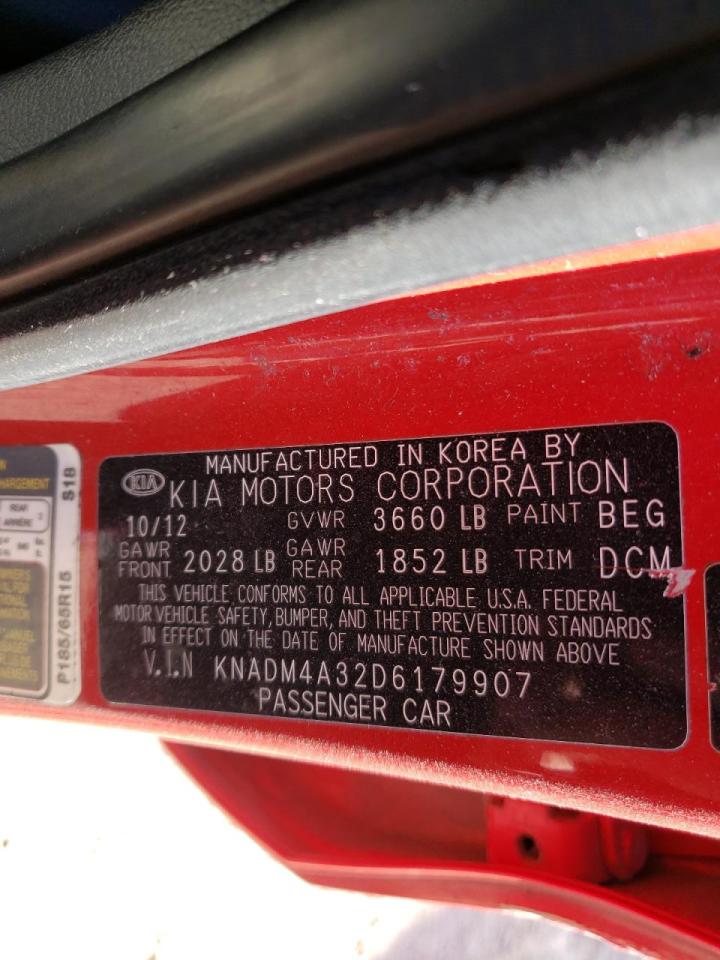 Photo 10 from auction – 2013 KIA RIO LX with VIN KNADM4A32D6179907