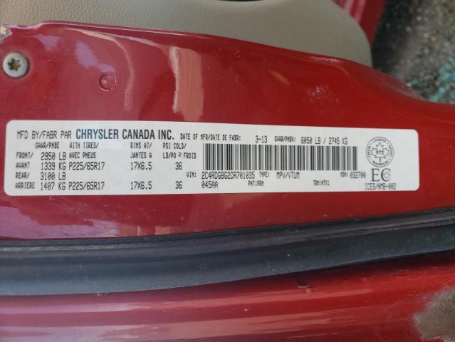 Foto 10 de la subasta – 2013 DODGE GRAND CARA con VIN 2C4RDGBG2DR701035