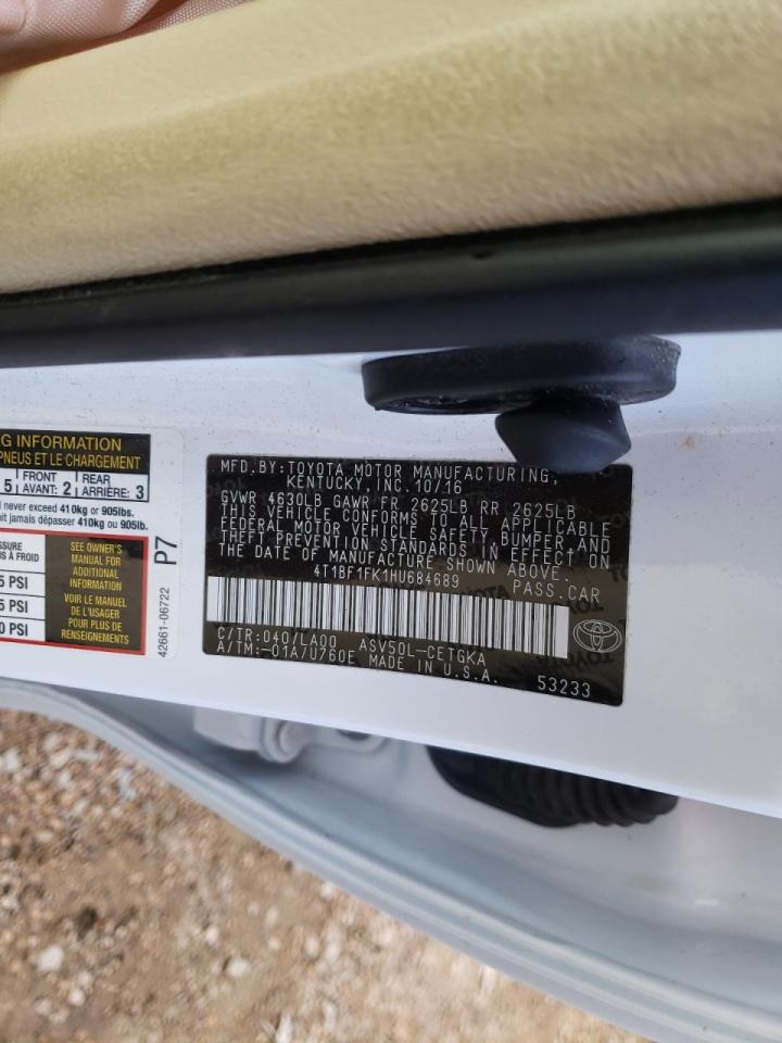 Photo 10 from auction – 2017 TOYOTA CAMRY 4D 2 with VIN 4T1BF1FK1HU684689