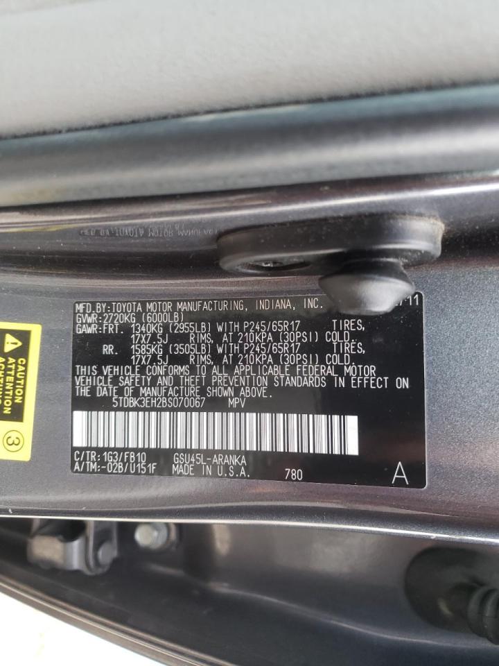 Photo 10 from auction – 2011 TOYOTA HIGHLANDER with VIN 5TDBK3EH2BS070067
