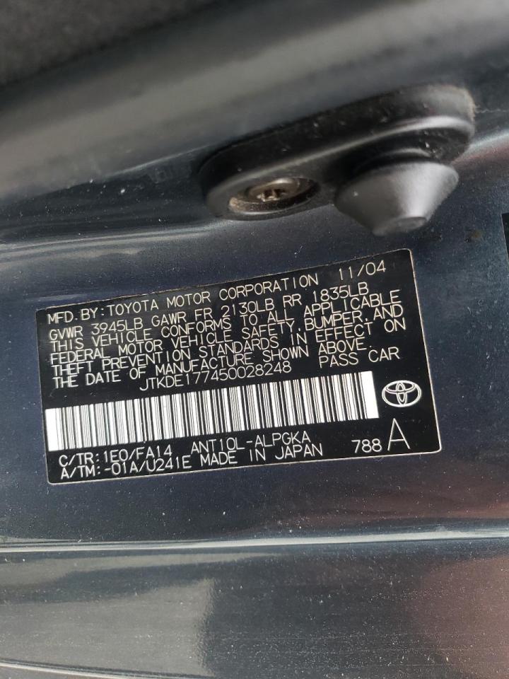 Photo 10 from auction – 2005 TOYOTA SCION TC with VIN JTKDE177450028248