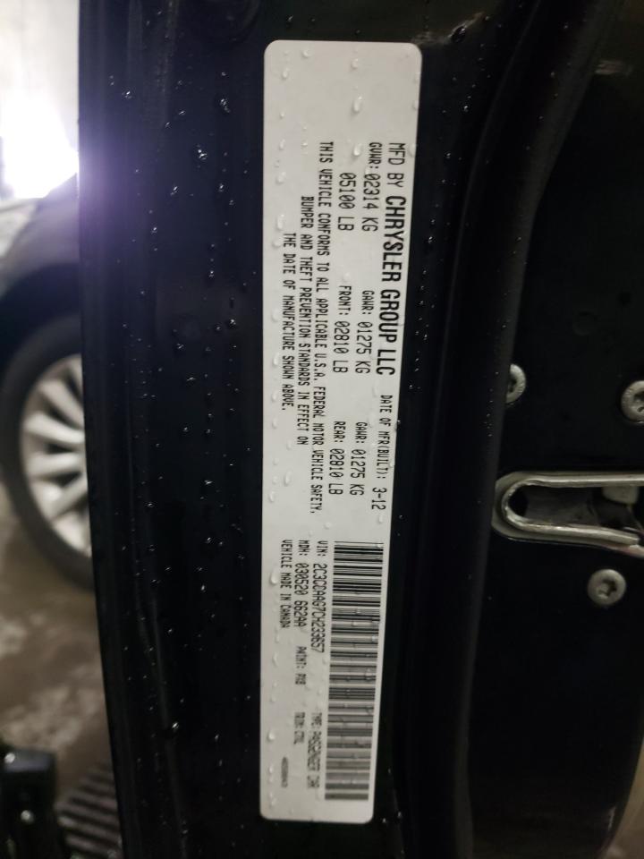 Photo 10 from auction – 2012 CHRYSLER 300 with VIN 2C3CCAAG7CH233657