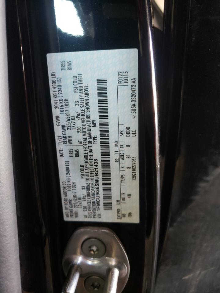 Photo 10 from auction – 2021 FORD ESCAPE SE with VIN 1FMCU9G65MUB21438