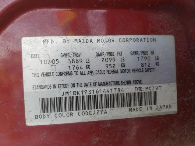 Photo 10 from auction – 2006 MAZDA 3 S with VIN JM1BK123161441784