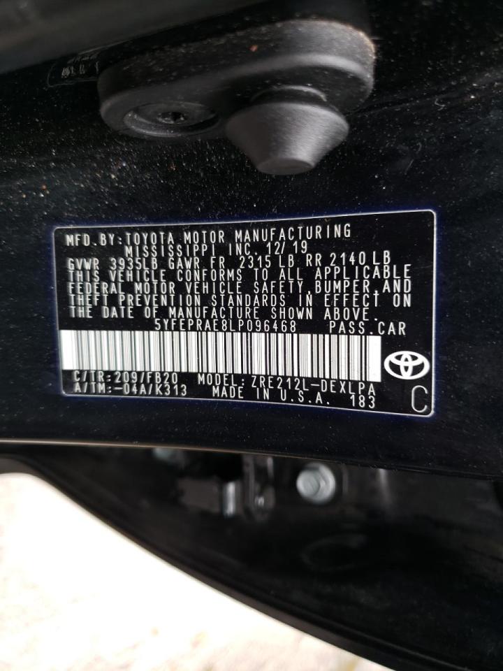 Photo 10 from auction – 2020 TOYOTA COROLLA LE with VIN 5YFEPRAE8LP096468