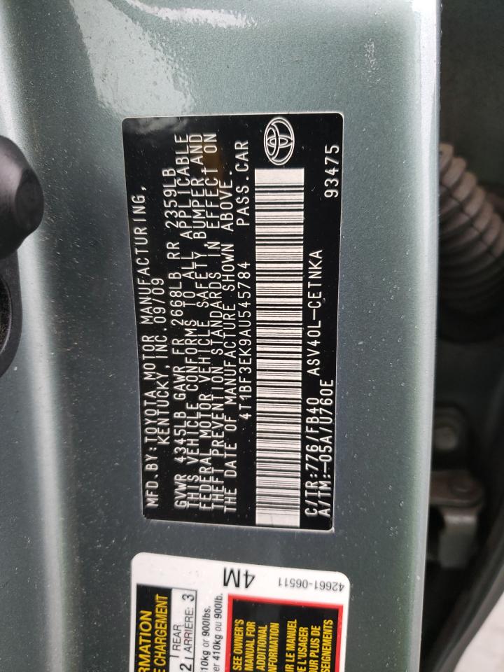 Photo 10 from auction – 2010 TOYOTA CAMRY BASE with VIN 4T1BF3EK9AU545784