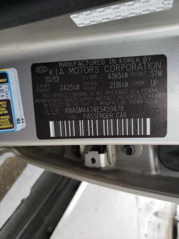 Photo 10 from auction – 2014 KIA OPTIMA LX with VIN KNAGM4A74E5459478