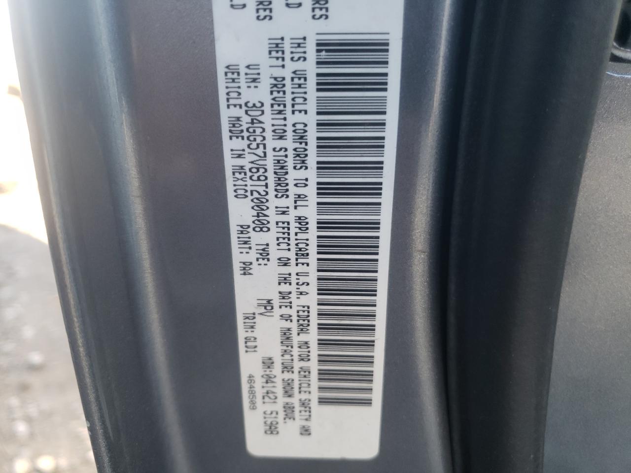 Photo 10 from auction – 2009 DODGE JOURNEY SX with VIN 3D4GG57V69T200408