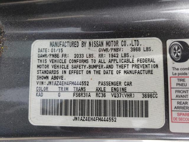 Photo 10 from auction – 2015 NISSAN 370Z BASE with VIN JN1AZ4EH4FM444552
