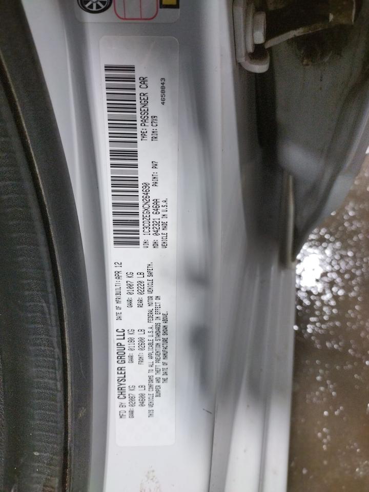 Photo 10 from auction – 2012 DODGE AVENGER SX with VIN 1C3CDZEGXCN264690