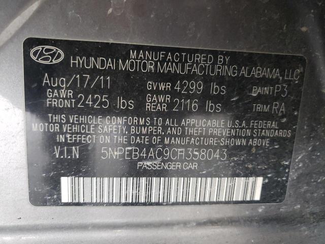 Photo 10 from auction – 2012 HYUNDAI SONATA GLS with VIN 5NPEB4AC9CH358043