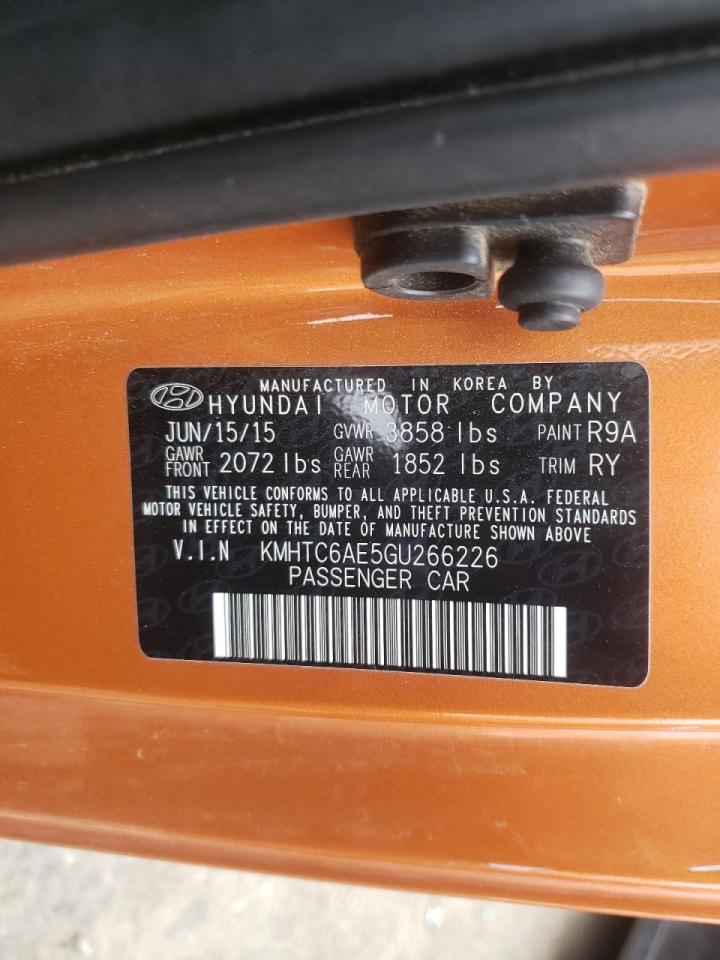 Photo 10 from auction – 2016 HYUNDAI VELOSTER T with VIN KMHTC6AE5GU266226